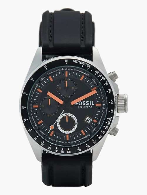Fossil Black & Silver Sport Decker Analog Watch