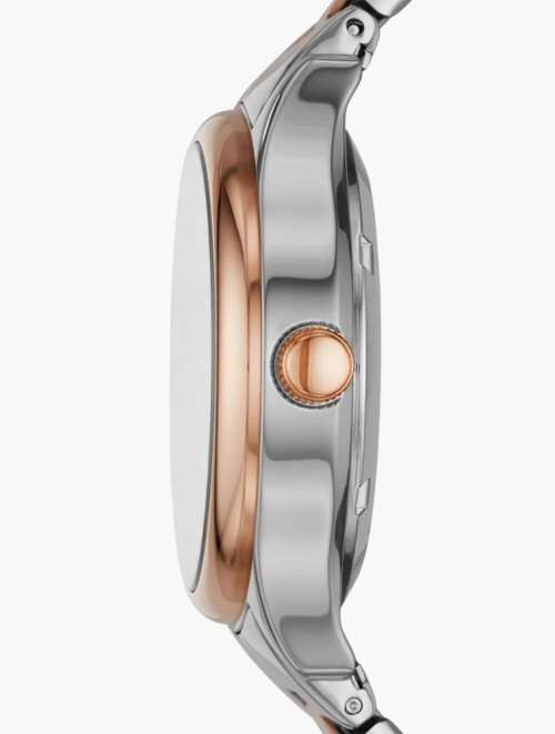 Fossil Silver & Rose Gold Automatic Modern Sophisticate Stainless Steel Watch