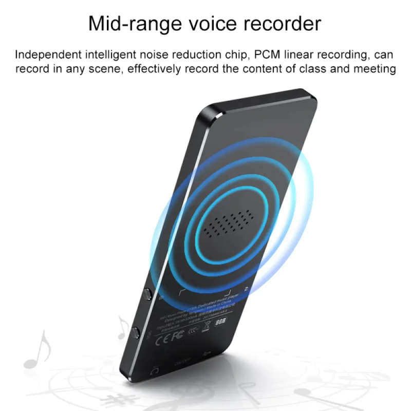 X2 1.8 inch Touch Screen Metal Bluetooth MP3 MP4 Hifi Sound Music Player 8GB - (Black)