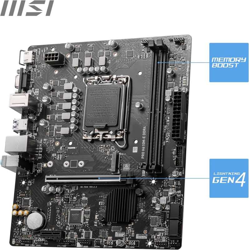 MSI PRO H610M E DDR4 Intel 1700 mATX Motherboard MSI LGA1700 H610M E PRO DDR4 Motherboard