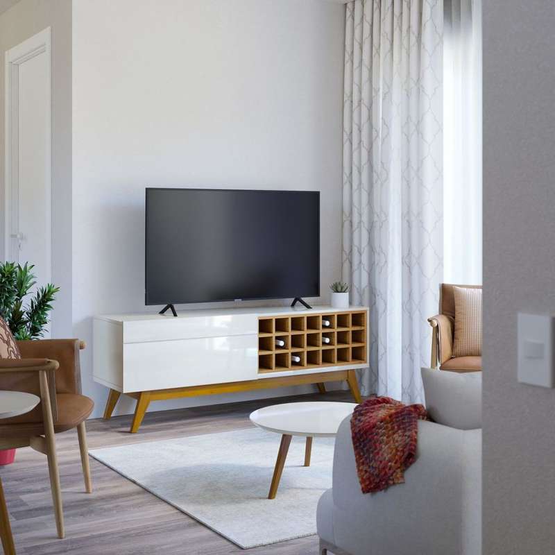GEORGE MASON - CLASSIC TV STAND WINE CABINET 1.4M - OFF WHITE/BROWN