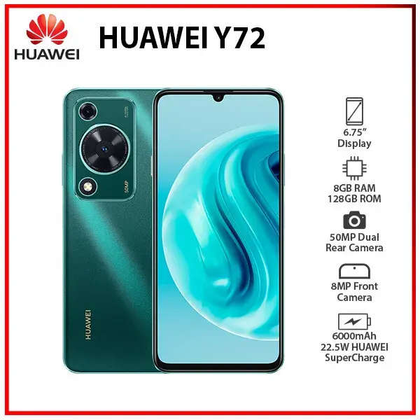 Huawei Nova Y72 8GB+128GB GREEN Dual SIM Android Cell Phone