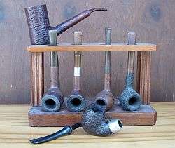 Great quality pipes with vintage pipe rack