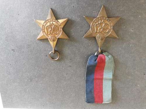 WW2 South African 1939-1945 Star Full Size Medal - C166474 H.J. CHANDLER & The Africa Star.