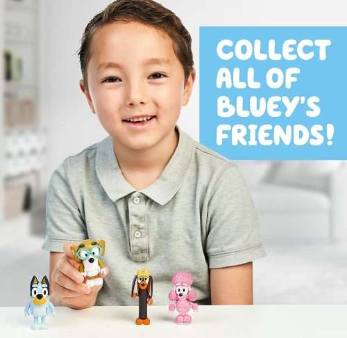 Bluey and Friends 4 Pack of 6.5 - 7cm Poseable Figures