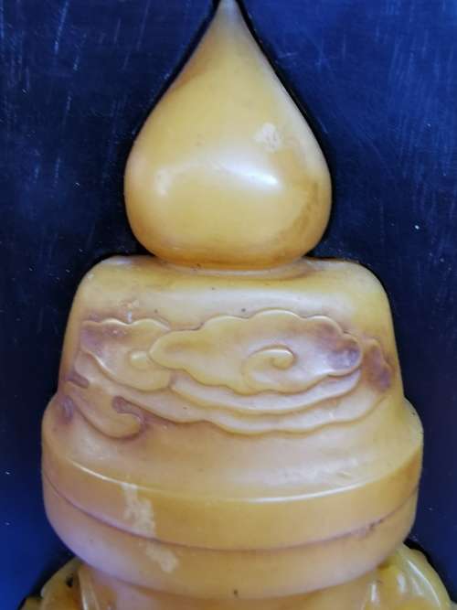 China Old Tibetan sandalwood inlaid jade bottle screen insert