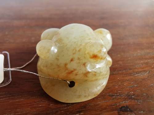 Chinese Ming Dynasty White Jade Little Frog Original Carving