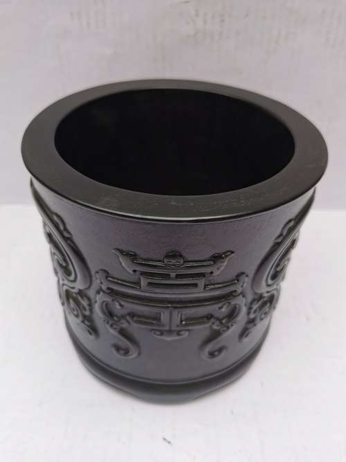 Chinese antique Yellow pear wood calligraphy brush holder