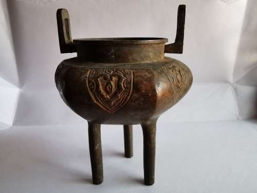 Chinese antique Late 18th century Qing Dynasty copper censer