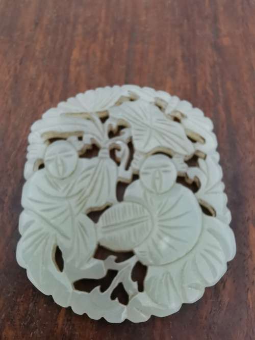 Antique Chinese Late 19th century Hotan jade carving