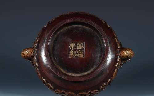 Chinese antique  19th century Qing Dynasty copper censer