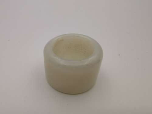 Antique Eastern Chinese Hetian jade Fingerstall with wooden case