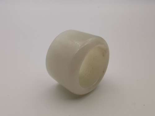 Antique Eastern Chinese Hetian jade Fingerstall with wooden case