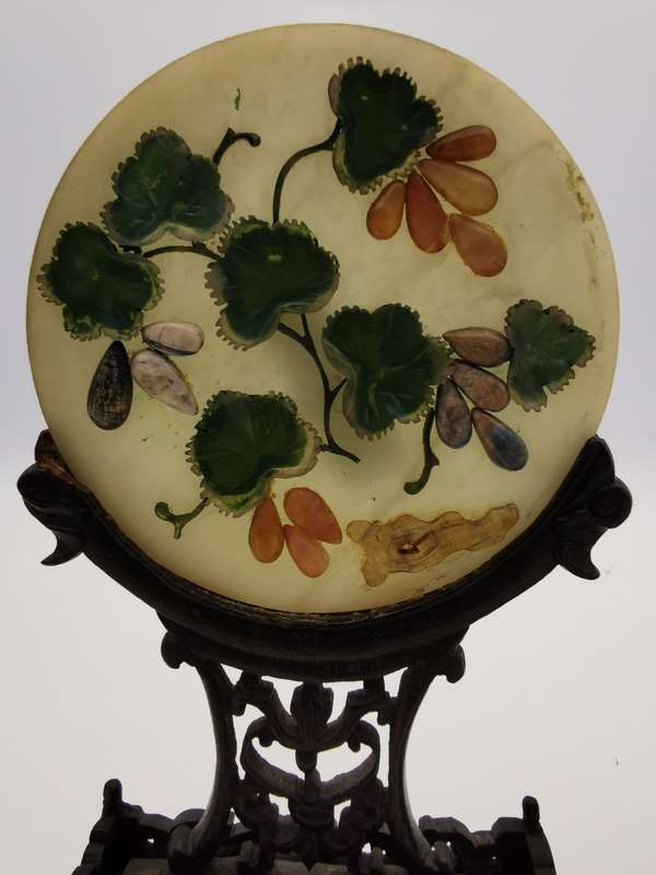 A pair of Chinese jade screens from the late Qing Dynasty