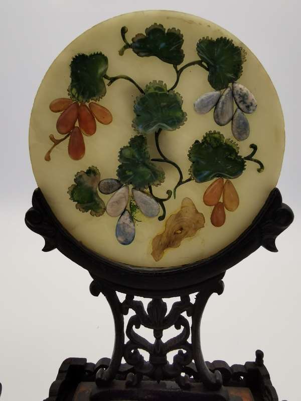A pair of Chinese jade screens from the late Qing Dynasty