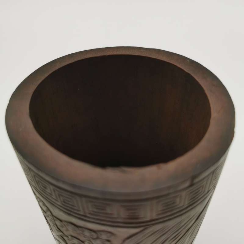 Antique Chinese The old Tibetan bamboo carving pen container from Chinese Qing Dynasty
