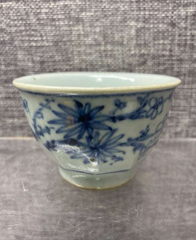 Chinese Blue and White Flower Cup(Late Qing Dynasty1875-1912)