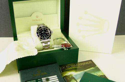 Mens Rolex Submariner Date Black Dial Stainless Steel 16610 M Series - Good Cond with box and papers