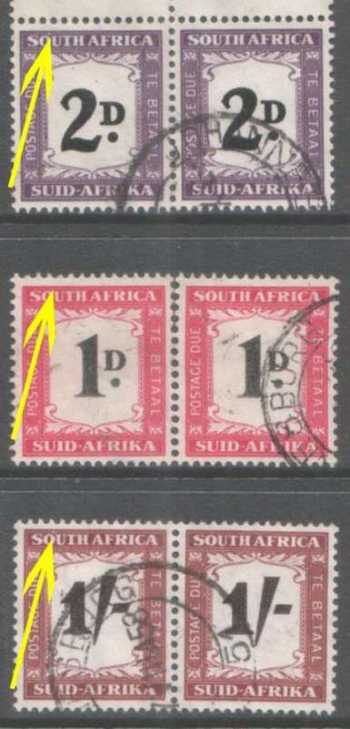 SOUTH AFRICA 3 Postage Due varieties  #2 VFU