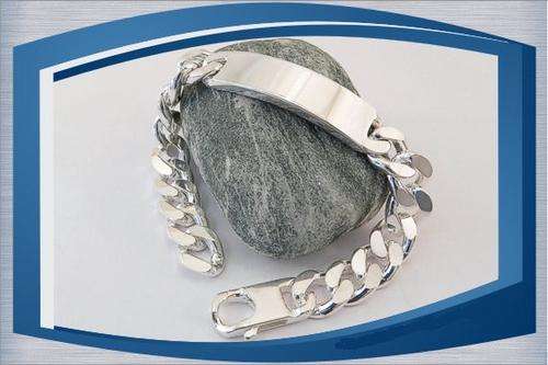 MEN'S 925 STERLING SILVER ID BRACELET, NEW, 63 GRAMS!