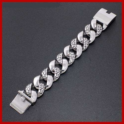 VERY LARGE AND HEAVY MENS STAINLESS STEEL BRACELET, NEW!