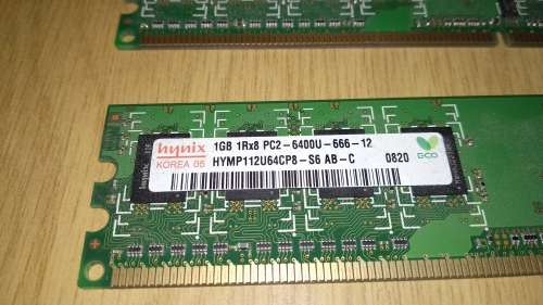 Hynix 1GB 1Rx8 PC2-6400U-666-12 DDR2 ram sticks (3 available)