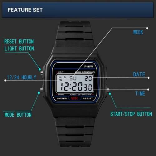 Unisex Digital Sports LED Wrist Watch