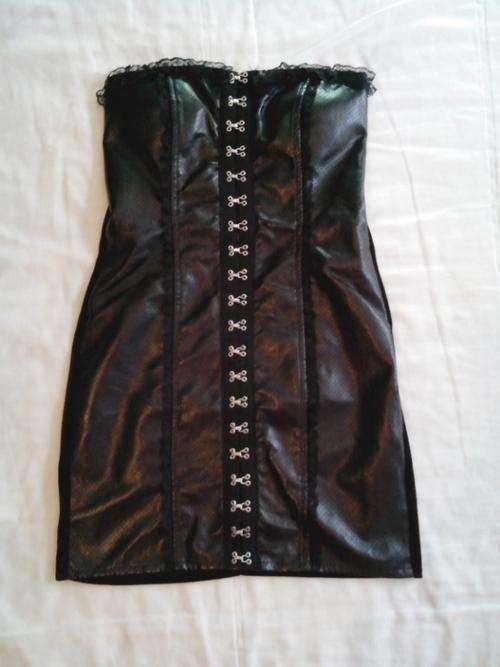 SEXY BLACK LACE TRIM BOOBTUBE DRESS