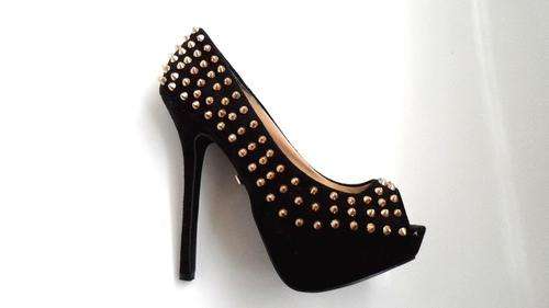 SISSY BOY STUDDED PEEPTOE HEELS (SIZE 4 / 5)