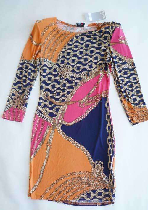 CHAIN PRINT SHIFT DRESS