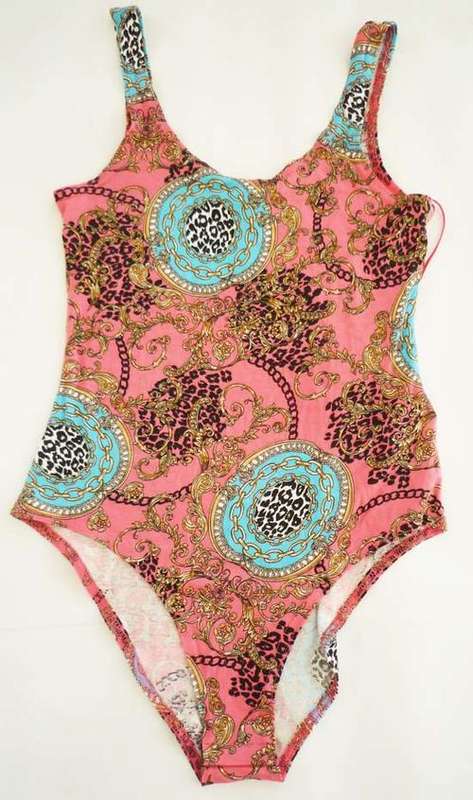 NEW LOOK CORAL CHAIN PRINT BODYSUIT