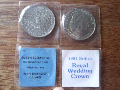 SET OF 2 QUEENS 80 TH B/DAY 1981 ROYAL WEDDING