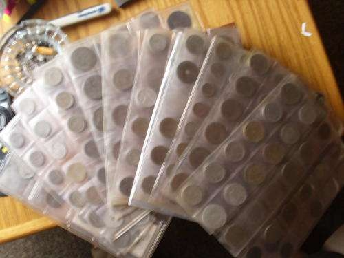 COLLECTION OF 10 PAGES APPROX 275 COIN