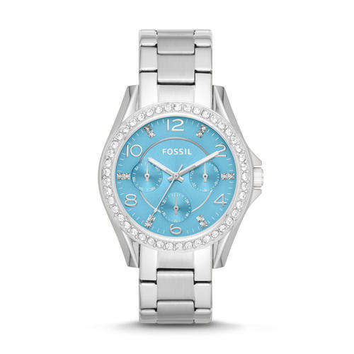 Fossil Riley Blue Dial Stainless Steel Womens Watch ES3529