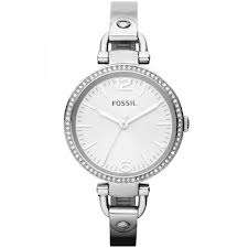 Fossil Georgia Glitz Silver Dial Stainless Steel Bangle Ladies Watch ES3225