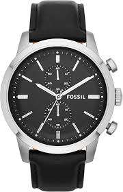 Fossil Townsman Black Leather Strap Chronograph Men's Watch FS4866