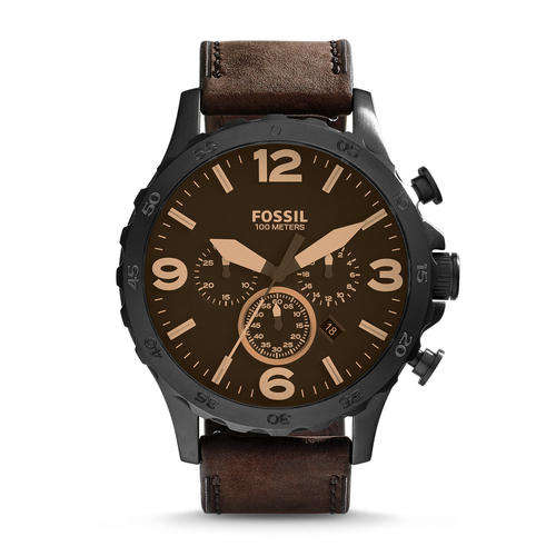 Fossil Nate Chronograph Brown Leather Men's Watch JR1487