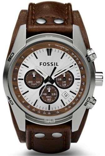 FOSSIL MENS CHRONOGRAPH BROWN LEATHER WATCH CH2565