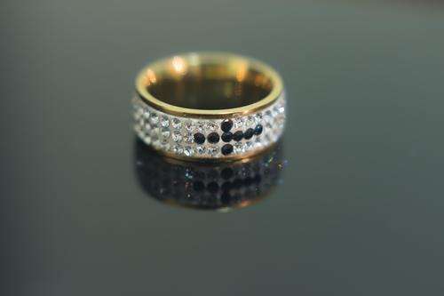 [Uniq Collections]Black Cross Eternity Diamond Ring Size P
