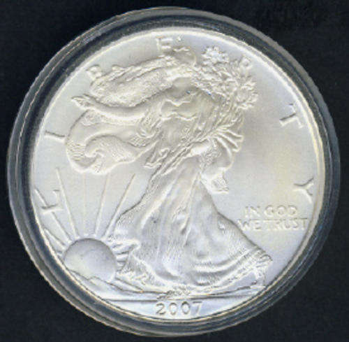 INVEST NOW! 2007 BEAUTIFUL UNCIRCULATED 1 OZ AMERICAN SILVER EAGLE WITH CERTIFICATE!