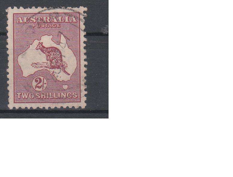 KANGAROO & MAP 1913 2 SHILLING- USED