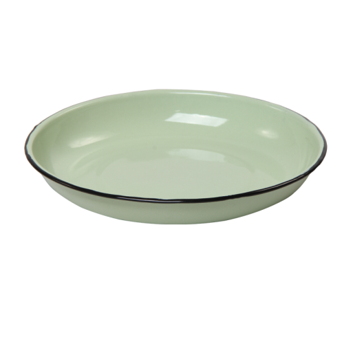 New World Enamel Rice Plate 20/22/24/26cm - 24cm / Green