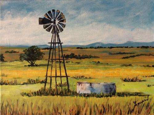 Wind pump Karoo, landscape