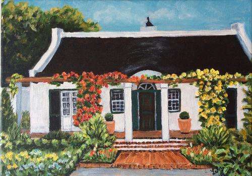 My Cape Cottage / Lonely Rhino :  2 paintings