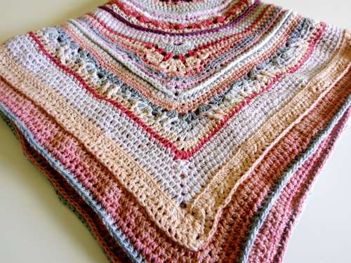BOHO HAND CROCHET BABY BLANKET 75CM X 75CM