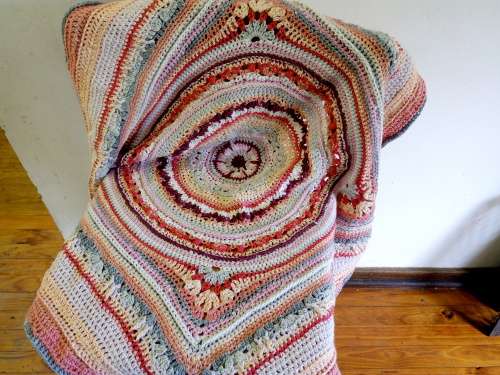BOHO HAND CROCHET BABY BLANKET 75CM X 75CM