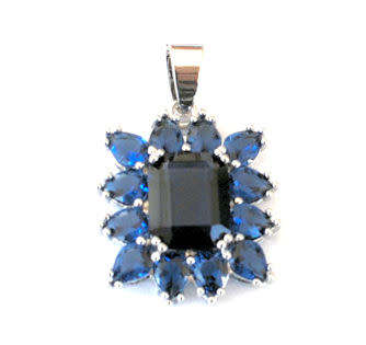 BEAUTIFUL CR SAPPHIRE 925 STERLING SILVER PENDANT