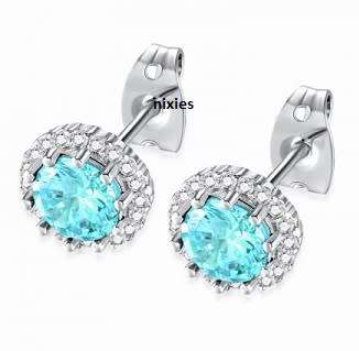 GORGEOUS BLUE TOPAZ SWAROVSKI CRYSTAL EARRINGS
