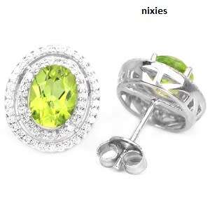 SPARKLING REAL PERIDOT 925 STERLING SILVER EARRINGS