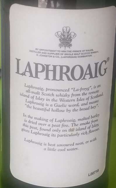 OLD BOTTLING 10 YO LAPHROAIG SINGLE MALT SCOTCH WHISKY